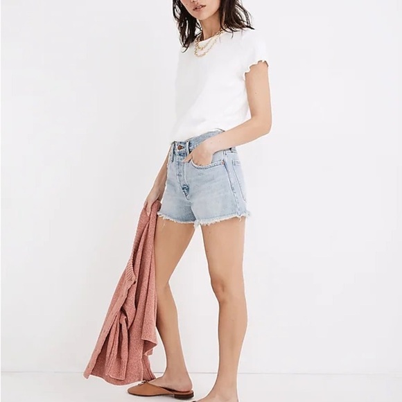 MADEWELL Relaxed Denim Shorts in Cedarcroft Wash Size 29 - Picture 1 of 12